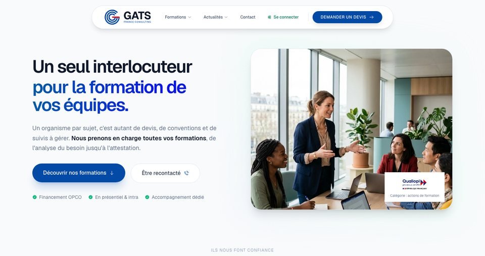 Page d'accueil du site gats-france.fr